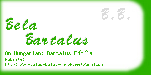 bela bartalus business card